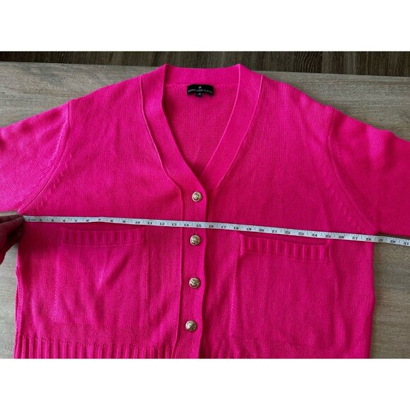 Tuckernuck Pomander Place Hot Pink Slone Cardigan Size Medium - Picture 5 of 9